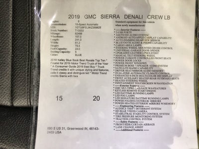 2019 GMC Sierra 1500 Denali 4WD Crew Cab 147