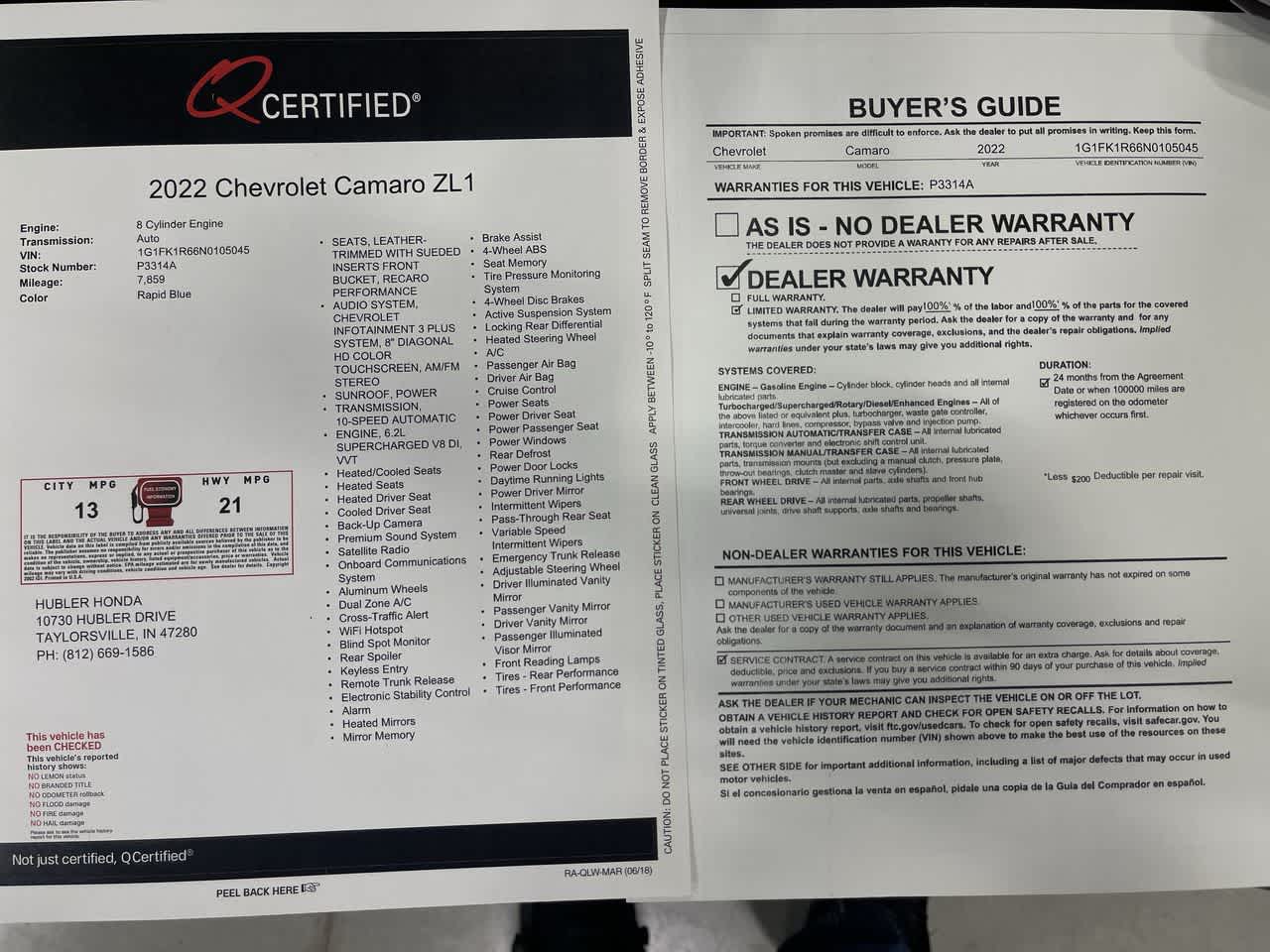 2022 Chevrolet Camaro ZL1